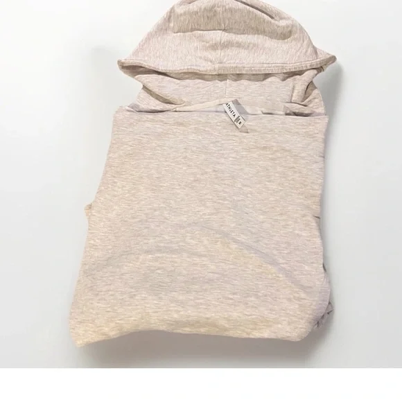 Athleta Purana Wrap Sweatshirt Hoodie Light Gray Heather Long Sleeve XS - Picture 8 of 9